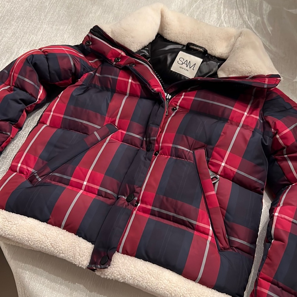 SAM plaid puffer jacket small